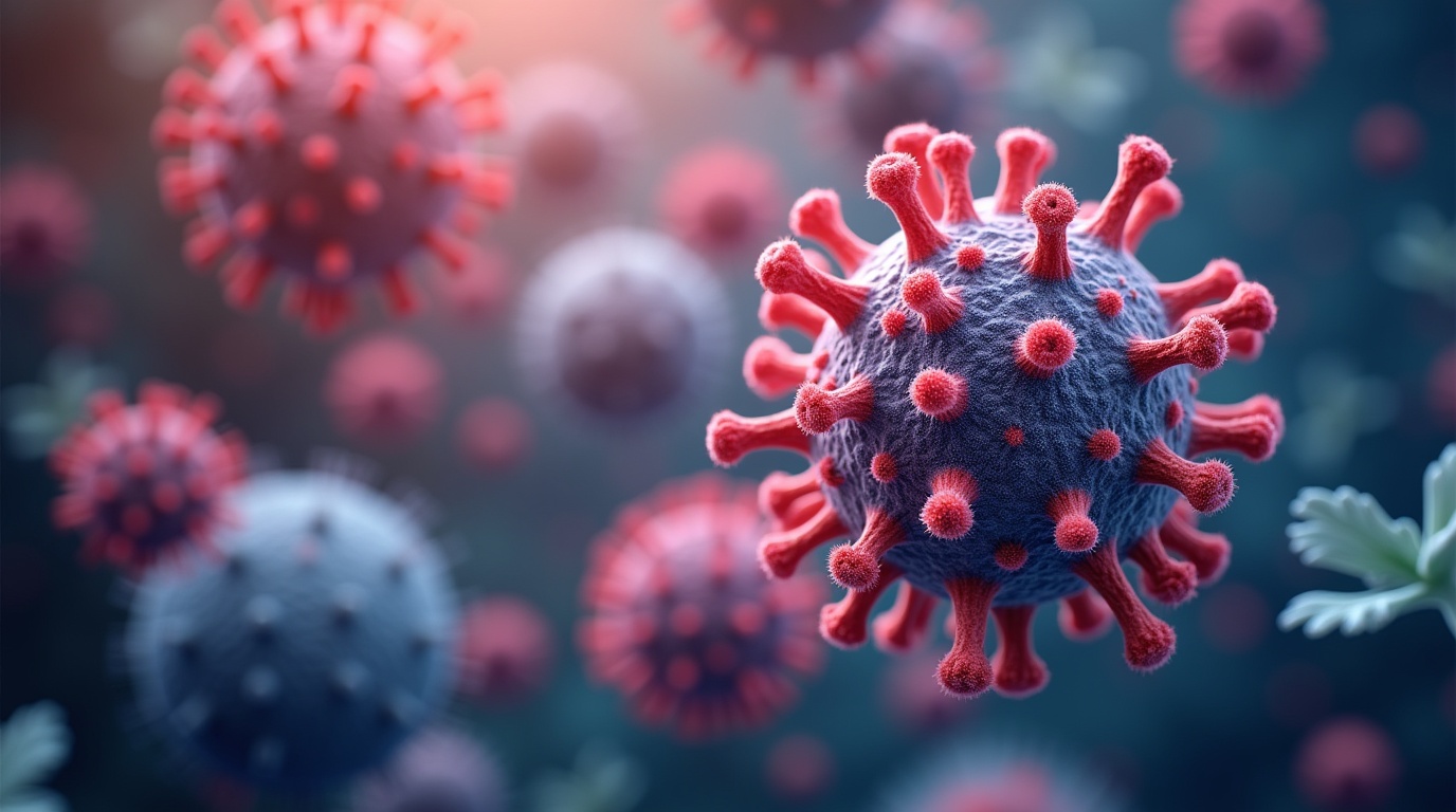 Schéma photoréaliste montrant le microbiote et le système immunitaire en interaction naturelle.